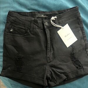 KanCan Black Distressed Jean Shorts High-Waisted shorts